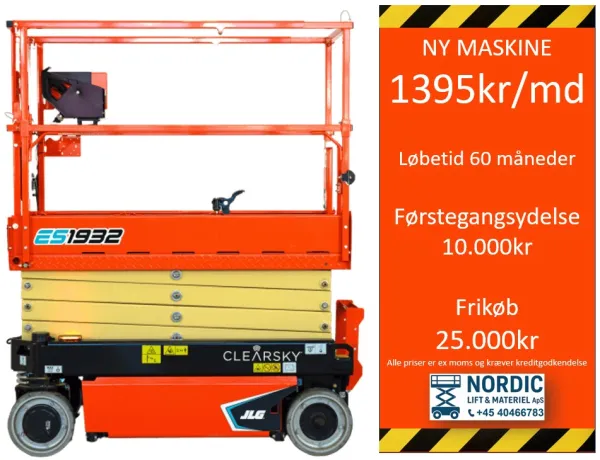 *NY* JLG 1932 - 7.8mtr arbejdshøjde